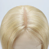 Real Remy Human Hair Closure Topper Silk Base Open Weft Light Blonde #613 Silk Top Soft Breathable for Women with Clips in