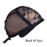 LALAS HAIR Bonnet Perruque Noir x5 – Élastique, Ajustable, Pour Tissage