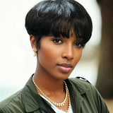 LALAS Hair Pixie Cut Wig – Cheveux 100% Humains, 180% Densité