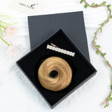 LALAS HAIR Chignon Donut Élastique – Cheveux Humain Blond Brun
