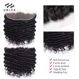 UNICE Loose Deep Wave Hair 2/3/4 Bundles With Frontal 100% Human Hair Bundles With 13x4 Lace Frontal Can Make 250% Density Wig