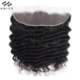 UNICE Loose Deep Wave Hair 2/3/4 Bundles With Frontal 100% Human Hair Bundles With 13x4 Lace Frontal Can Make 250% Density Wig