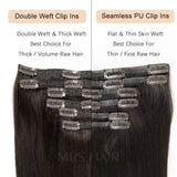 LALAS HAIR Extensions Clip à Bande Fine – Remy 6pcs 120g