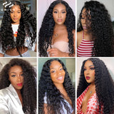 Unice Hair Deep Wave Bundles With 5x5 HD Lace Closure 100% Human Hair Bundles With Closure