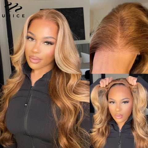 UNice Bye-Bye Knots Wig Pre Cut Pre Bleached Pre Plucked 7x5 Lace Closure Wig Human Hair Honey Blonde Body Wave Glueless Wig