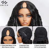 UNICE Hair Upgraded Drawstring Body Wave V Part Wig 100% Human Hair Natural Color V-Part Wig Ombre Brown VPart Wigs 150% Density