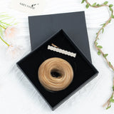 LALAS HAIR Chignon Donut Élastique – Cheveux Humain Blond Brun