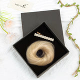 LALAS HAIR Chignon Donut Élastique – Cheveux Humain Blond Brun