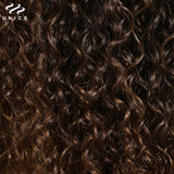 UNICE Hair Jerry Curly V Part Wig Human Hair Upgrade U Part Wig EasiContour Minimal Leave-Out Super Natural 100% Human Hair Wig