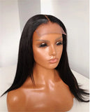 Perruque Noire Lisse Longue – Sans Colle – Base Soie 5x5 HD – Cheveux Européens