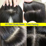 Topper Femme en Cheveux Humains Base Soie – Frange Aérée, Cheveux Européens Remy