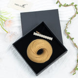LALAS HAIR Chignon Donut Élastique – Cheveux Humain Blond Brun