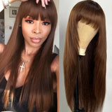 LALAS HAIR Perruque Dégradée Brun Mocha – Cheveux Lisses Naturels