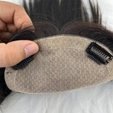 Topper Femme en Cheveux Humains Base Soie – Frange Aérée, Cheveux Européens Remy