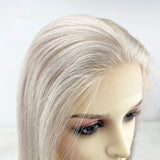 5"X5" Platinum Blonde Silk Top Human Hair Closure Virgin European Human Hair Silk Base Topper with Clips in for Women White #60