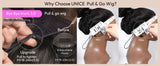 UNice Hair Drawstring Cap Yaki Straight Bob Wig 7x5 Pre Cut Pre Bleached Glueless Wig Human Hair Lace Closure Wig 150% Density