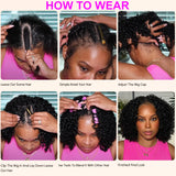 UNice Upgrade Drawstring Kinky Curly V Part Wig Seamless Blend 100% Human Hair V-Part Wig Minimal Leave Out 130% Density