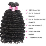 Unice Hair Deep Wave Bundles With 5x5 HD Lace Closure 100% Human Hair Bundles With Closure