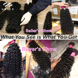 UNice Hair Curly Weave 100% Human Hair Bundles Remy Hair 8-26 Inch Brazilian Hair Bundles Natural Color 10A 1/3/4 Bundles Deal
