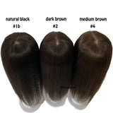 Topper Femme en Cheveux Humains Base Soie – Frange Aérée, Cheveux Européens Remy