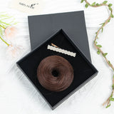 LALAS HAIR Chignon Donut Élastique – Cheveux Humain Blond Brun