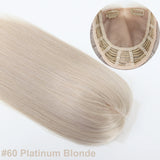 Real Remy Human Hair Closure Topper Silk Base Open Weft Light Blonde #613 Silk Top Soft Breathable for Women with Clips in