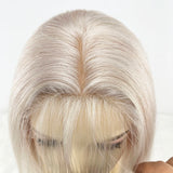 5"X5" Platinum Blonde Silk Top Human Hair Closure Virgin European Human Hair Silk Base Topper with Clips in for Women White #60