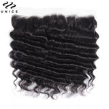 UNICE Loose Deep Wave Hair 2/3/4 Bundles With Frontal 100% Human Hair Bundles With 13x4 Lace Frontal Can Make 250% Density Wig