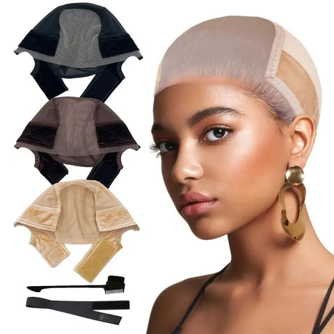 LALAS HAIR Grip Wig Cap Réglable – Antidérapant, Découpe Oreilles, Velcro