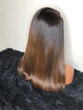 Perruque Ombrée Brune Lisse – Sans Colle – Base Soie 5x5 HD – Cheveux Européens – Usage Quotidien