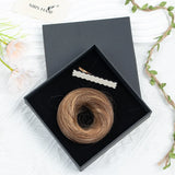LALAS HAIR Chignon Donut Élastique – Cheveux Humain Blond Brun