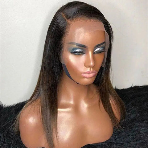 Perruque Ombrée Brune Lisse – Sans Colle – Base Soie 5x5 HD – Cheveux Européens – Usage Quotidien