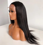 Perruque Noire Lisse Longue – Sans Colle – Base Soie 5x5 HD – Cheveux Européens