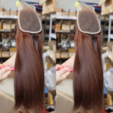 Wholesale Virgin Brazilian Human Hair Bundles with Lace Closure Deal Straight Ombre 1B Brown Color Double Hair Weft Weaving