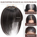 Topper Femme en Cheveux Humains Base Soie – Frange Aérée, Cheveux Européens Remy