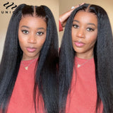 UNice Hair Yaki Straight Human Hair Bundles 100g Per Bundle 100% Human Hair Sew In Weaves 8-26 Inch Natutral Color 1/3/4 Bundles