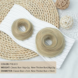 LALAS HAIR Chignon Donut Élastique – Cheveux Humain Blond Brun