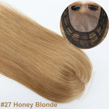 Real Remy Human Hair Closure Topper Silk Base Open Weft Light Blonde #613 Silk Top Soft Breathable for Women with Clips in