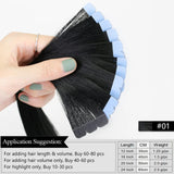LALAS HAIR Tape-in Mini Extensions – 10 Pièces Invisibles Pour Tempes