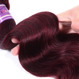 UNICE Hair 99J Burgundy Body Wave Bundles 100% Human Hair Pre Colored Hair Bundles 1/3/4 PCS Deal 100G Per Bundle Sew In Weaves