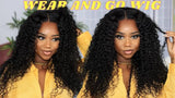 Unice 7x5 Wear Go Glueless Wig Human Hair Curly Wigs Pre Cut Pre Bleached Pre Plucked Lace Front Human Hair Wigs for Beginners