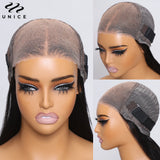 UNICE Hair Reddish Brown Yaki Bob Wig 7x5 Lace Pre Cut Pre Bleached Glueless Wig Human Hair Ready To Wear 150% Density