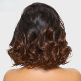 LALAS Hair Ombre Brown Spiral Curls Wavy Lace Front 100% Human Hair