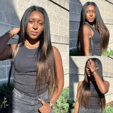 LALAS Hair Perruque V-Part cheveux humains 100% Yaki lisse - Glueless