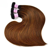 LALAS Hair Brown Balayage Straight Bundles 3PCS 100% Human Hair