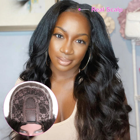 LALAS Hair Perruque U Part en Cheveux 100% Naturels - Glueless