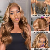 LALAS Hair Body Wave – Marron Blond, Lace Front 7x5, Cheveux Humains