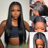 LALAS Hair Perruque V-Part cheveux humains 100% Yaki lisse - Glueless