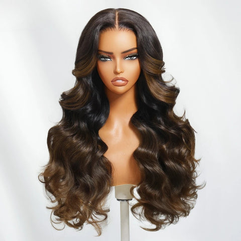 LALAS Hair Ombre Brown Loose Wave 100% Human Hair Pre Cut