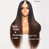 LALAS Hair Perruque Yaki U Part 100% Cheveux Naturels - Glueless